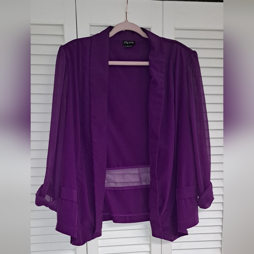 City Chic Vibrant Purple Top